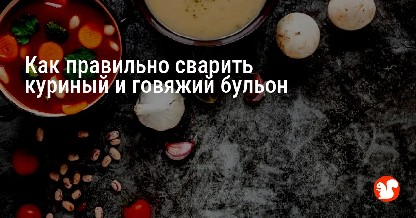 Как правильно сварить куриный и говяжий бульон