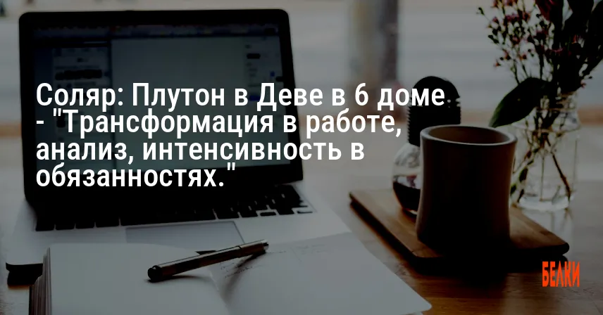 Соляр: Плутон в Деве в 6 доме — «Трансформация в работе, анализ, интенсивность в обязанностях.»