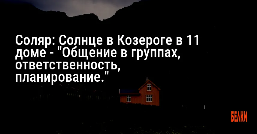 Соляр: Солнце в Козероге в 11 доме — «Общение в группах, ответственность, планирование.»