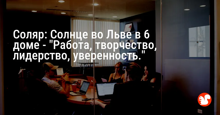 Соляр: Солнце во Льве в 6 доме — «Работа, творчество, лидерство, уверенность.»