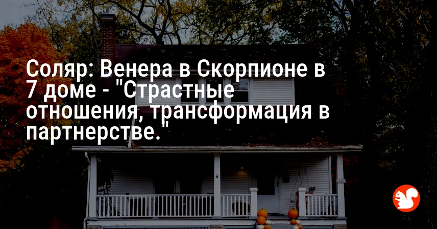 Соляр: Венера в Скорпионе в 7 доме — «Страстные отношения, трансформация в партнерстве.»
