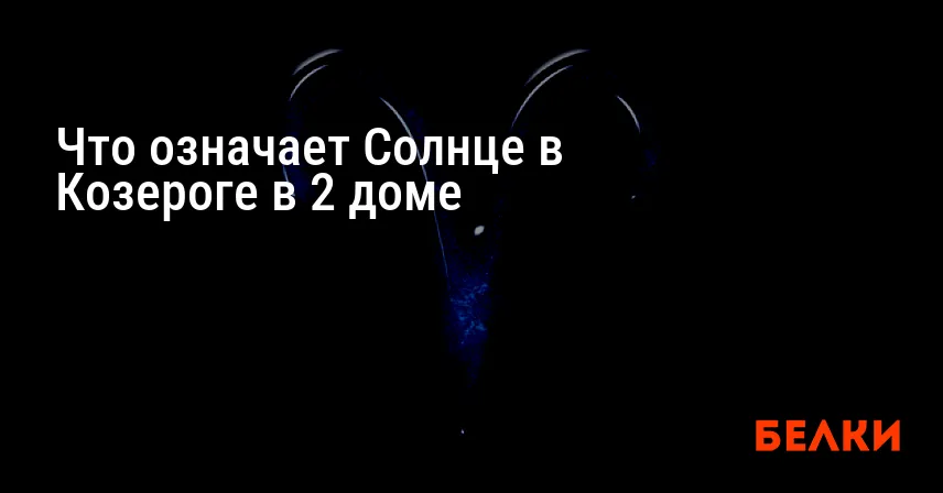 Что означает Солнце в Козероге в 2 доме
