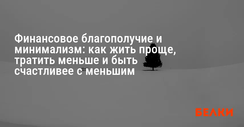 Финансовое благополучие и минимализм: как жить проще, тратить меньше и быть счастливее с меньшим