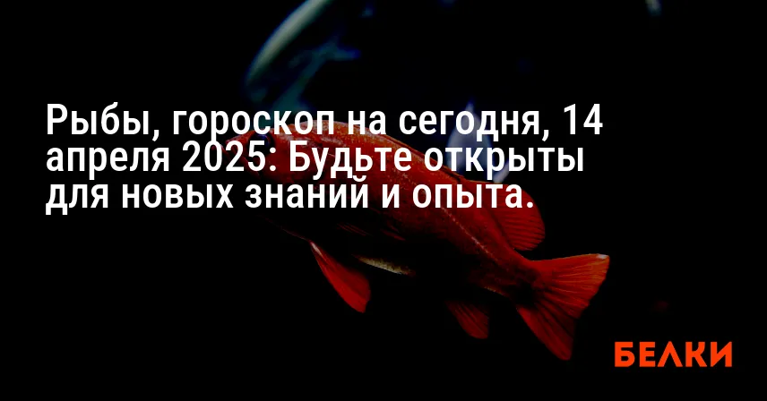 Рыбы, гороскоп на сегодня, 14 апреля 2025: Будьте открыты для новых знаний и опыта.